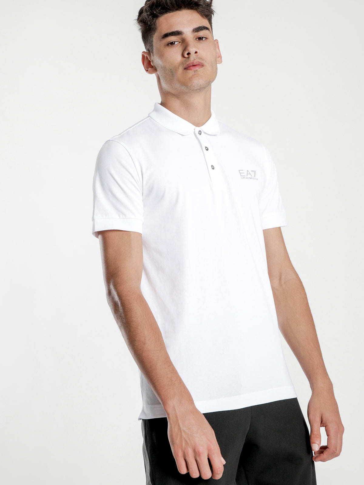 Ea7 EA7 Small Logo Polo Shirt in White | S