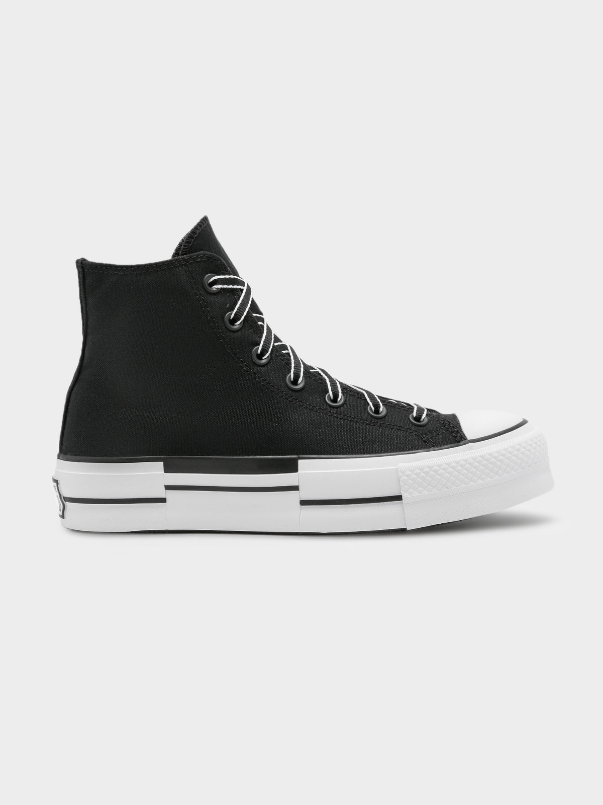 Converse Womens Chuck Taylor All Star Lift Outline Sketch Sneakers in Black & White | Black/White