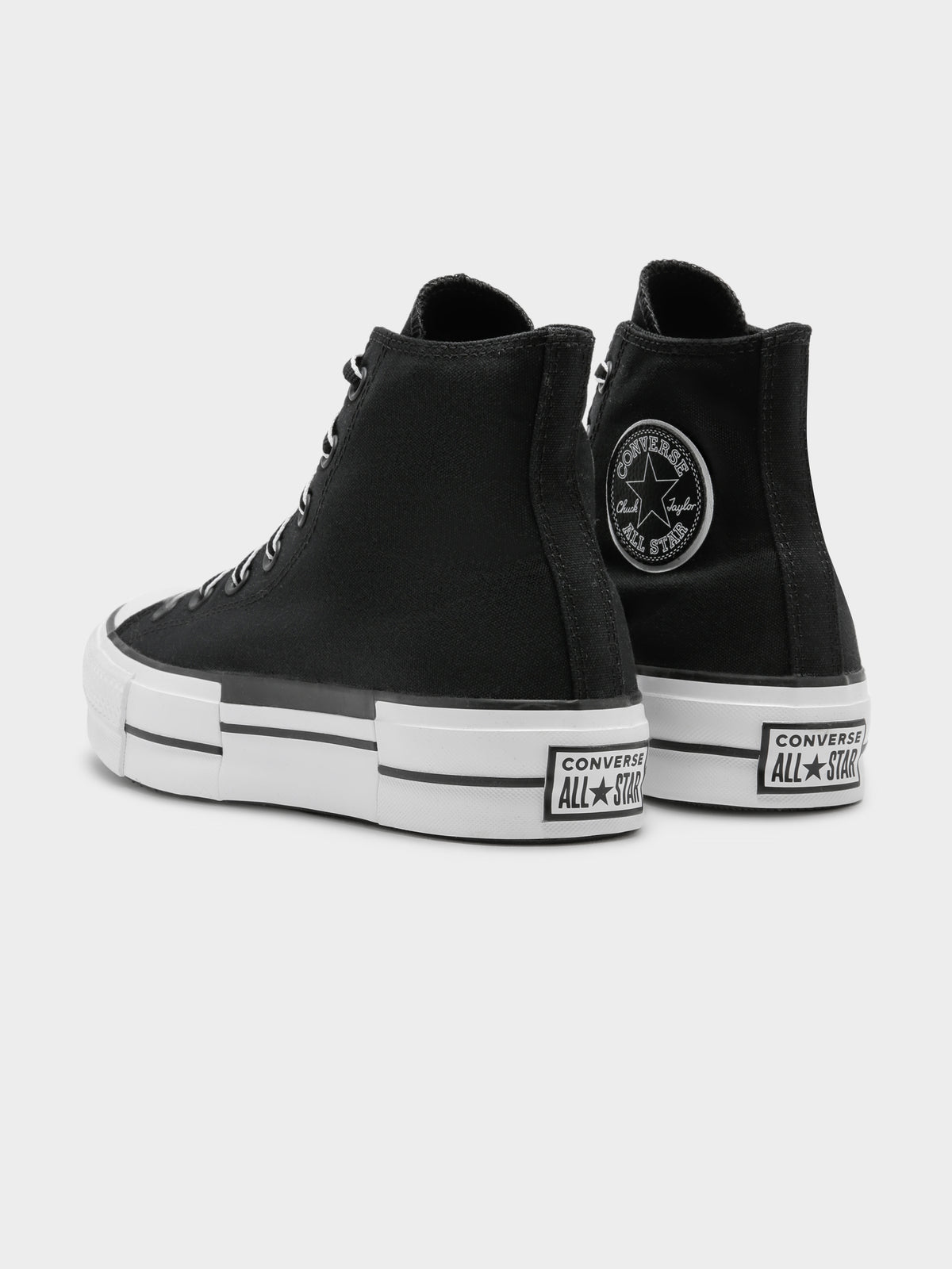 Converse Womens Chuck Taylor All Star Lift Outline Sketch Sneakers in Black & White | Black/White