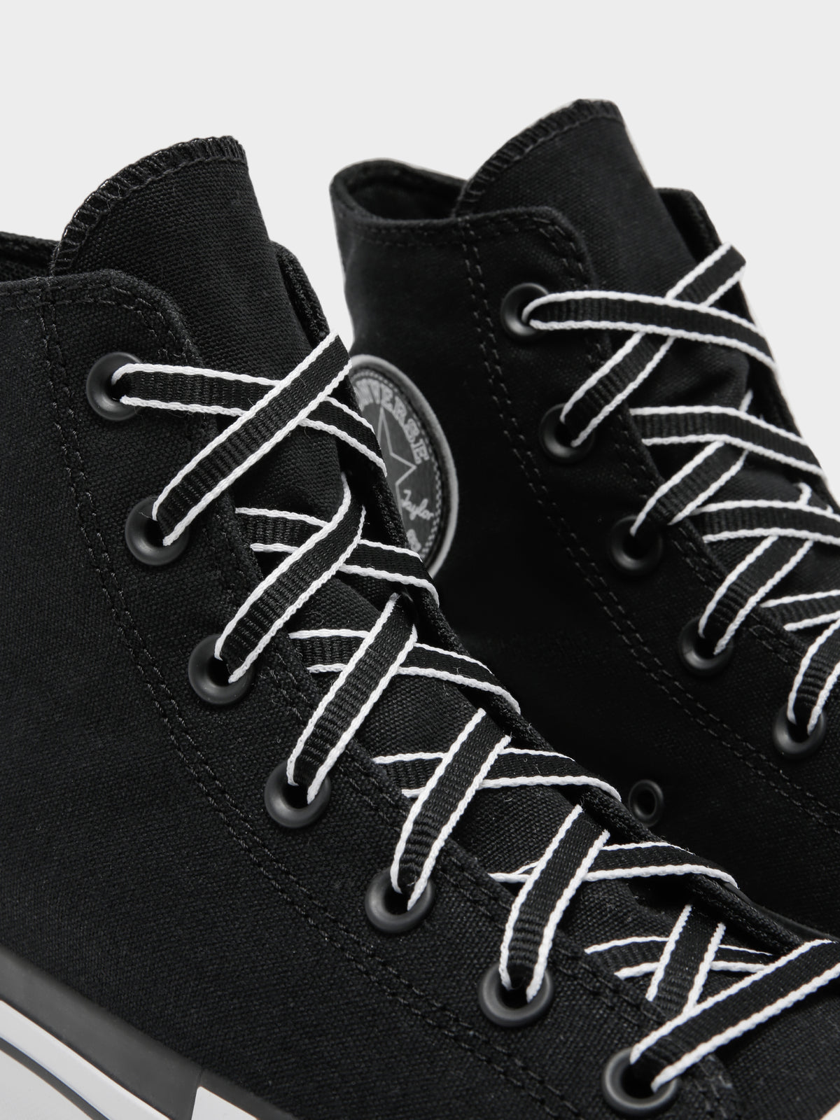 Converse Womens Chuck Taylor All Star Lift Outline Sketch Sneakers in Black & White | Black/White