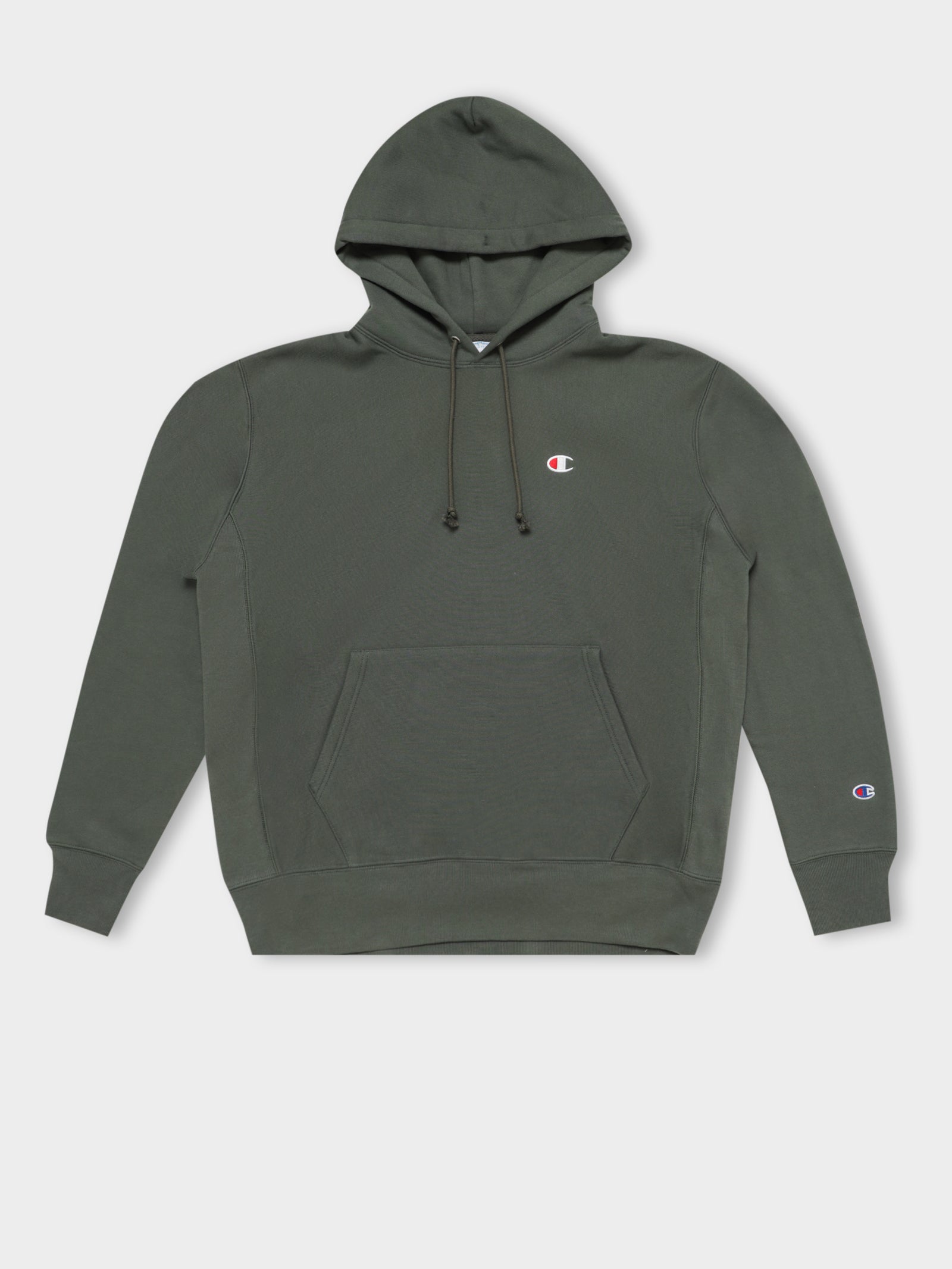 Reverse Weave Hoodie in Ground Green