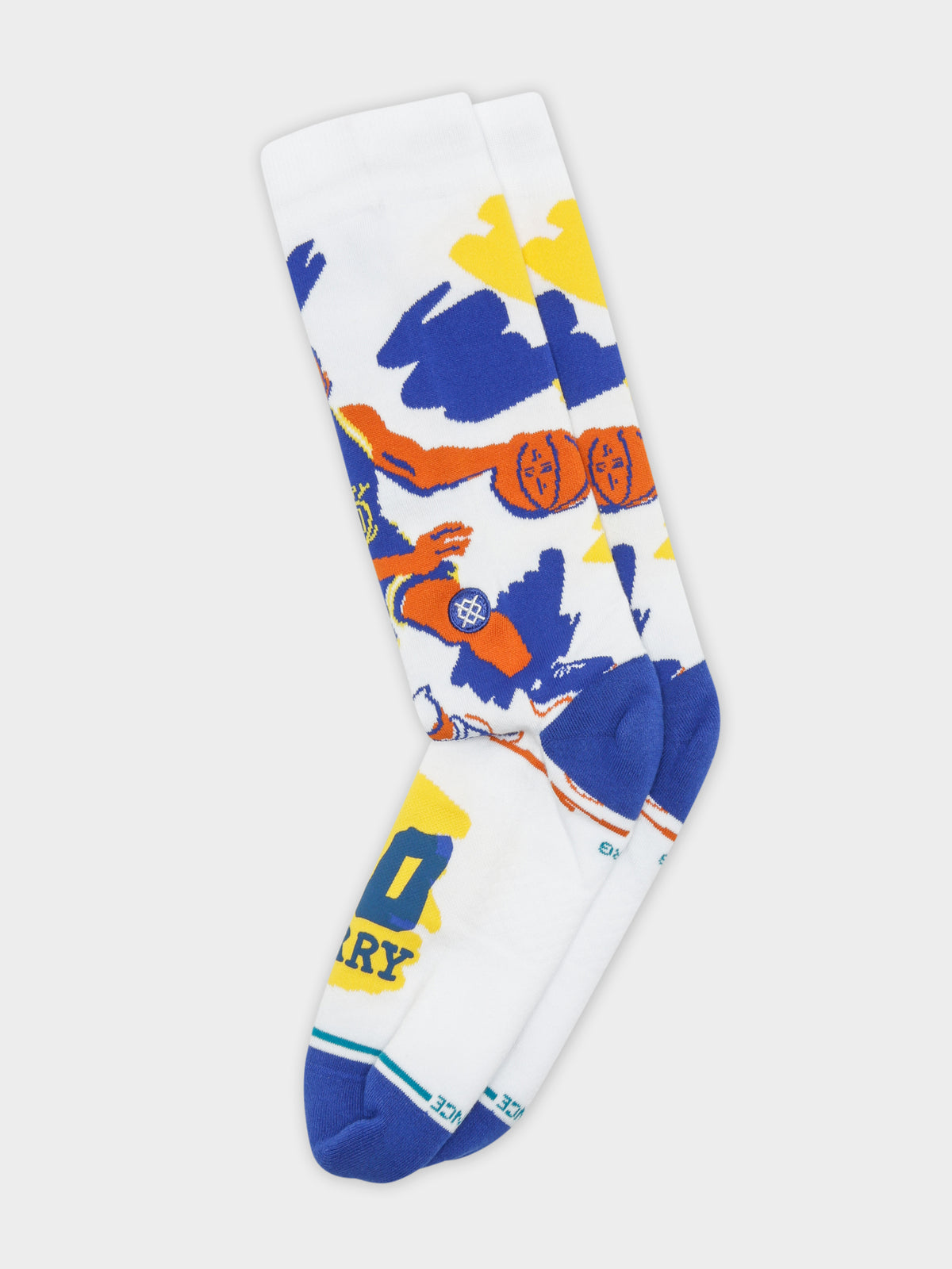 Stance One Pair of Paint Steph Curry Crew Socks in White | Multi