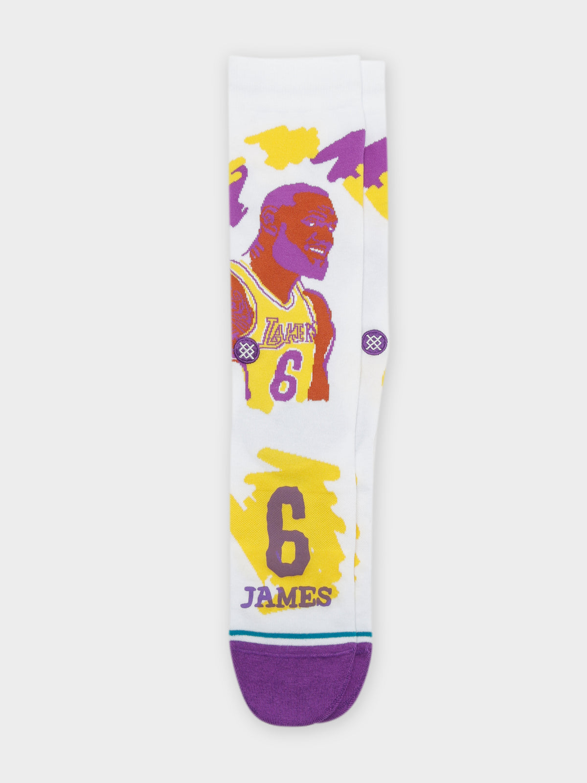 Stance One Pair of Paint Lebron James Crew Socks in White | Multi