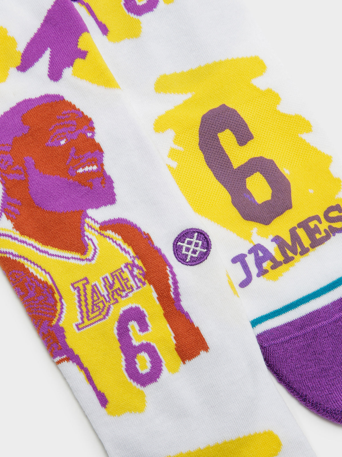 Stance One Pair of Paint Lebron James Crew Socks in White | Multi