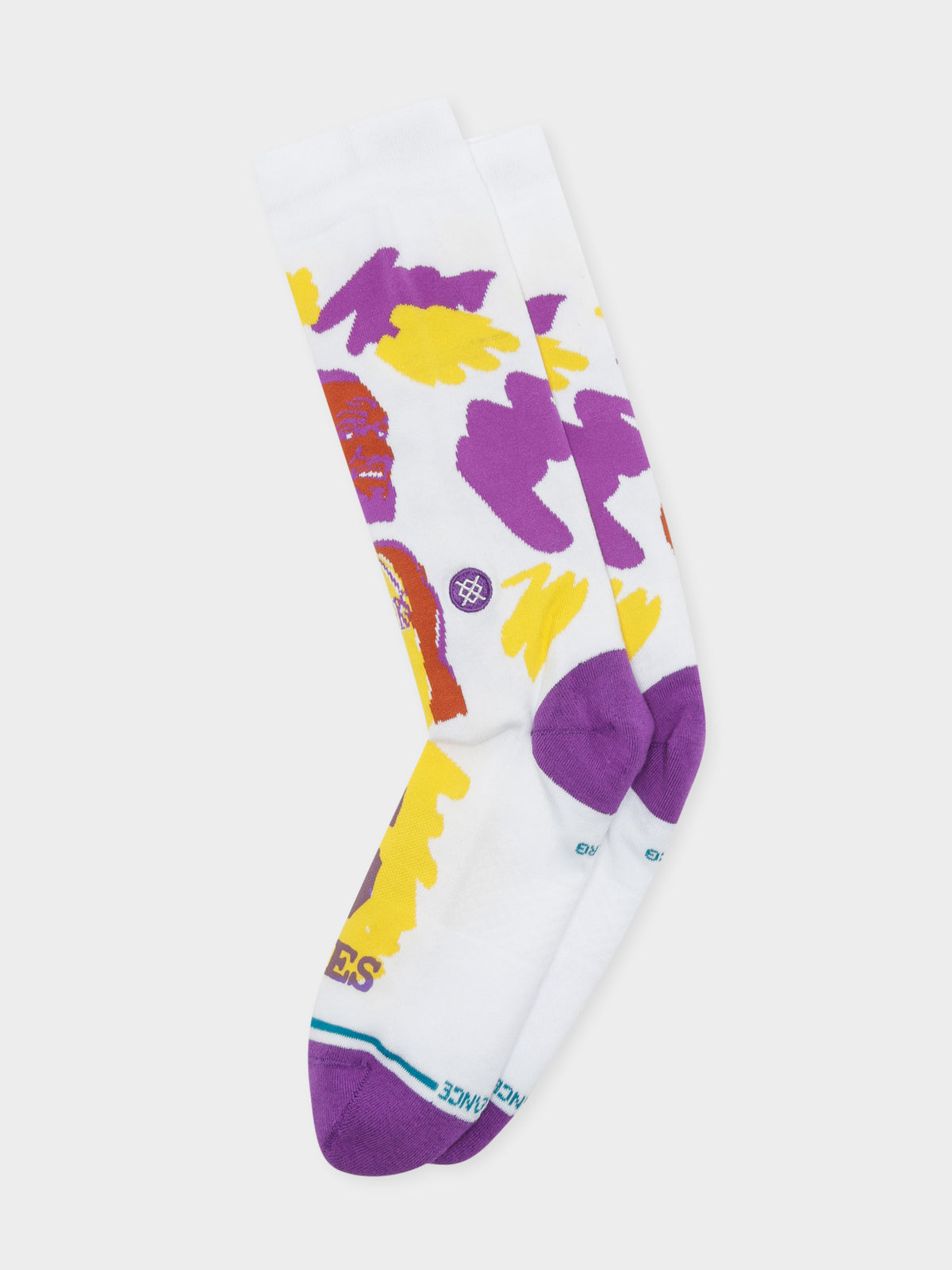 Stance One Pair of Paint Lebron James Crew Socks in White | Multi