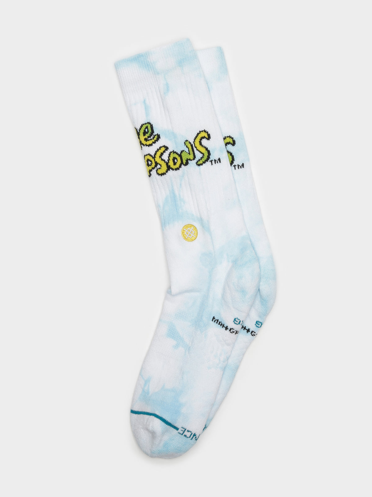 Stance 1 Pair of Simpsons Intro Crew Socks in White & Blue | White/Blue