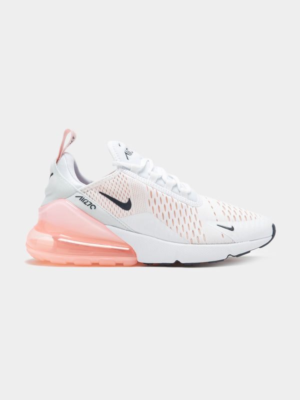 Nike Womens Air Max 270 Sneakers in White & Pink | Glue Store