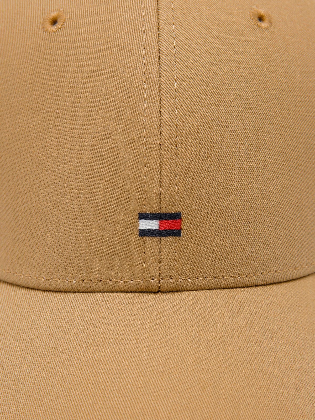 Tommy Hilfiger Essential Flag Embroidery Twill Cap in Classic Khaki | Tan