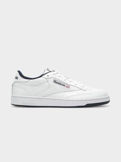 Unisex Club C 85 Sneakers in White & Navy - Glue Store