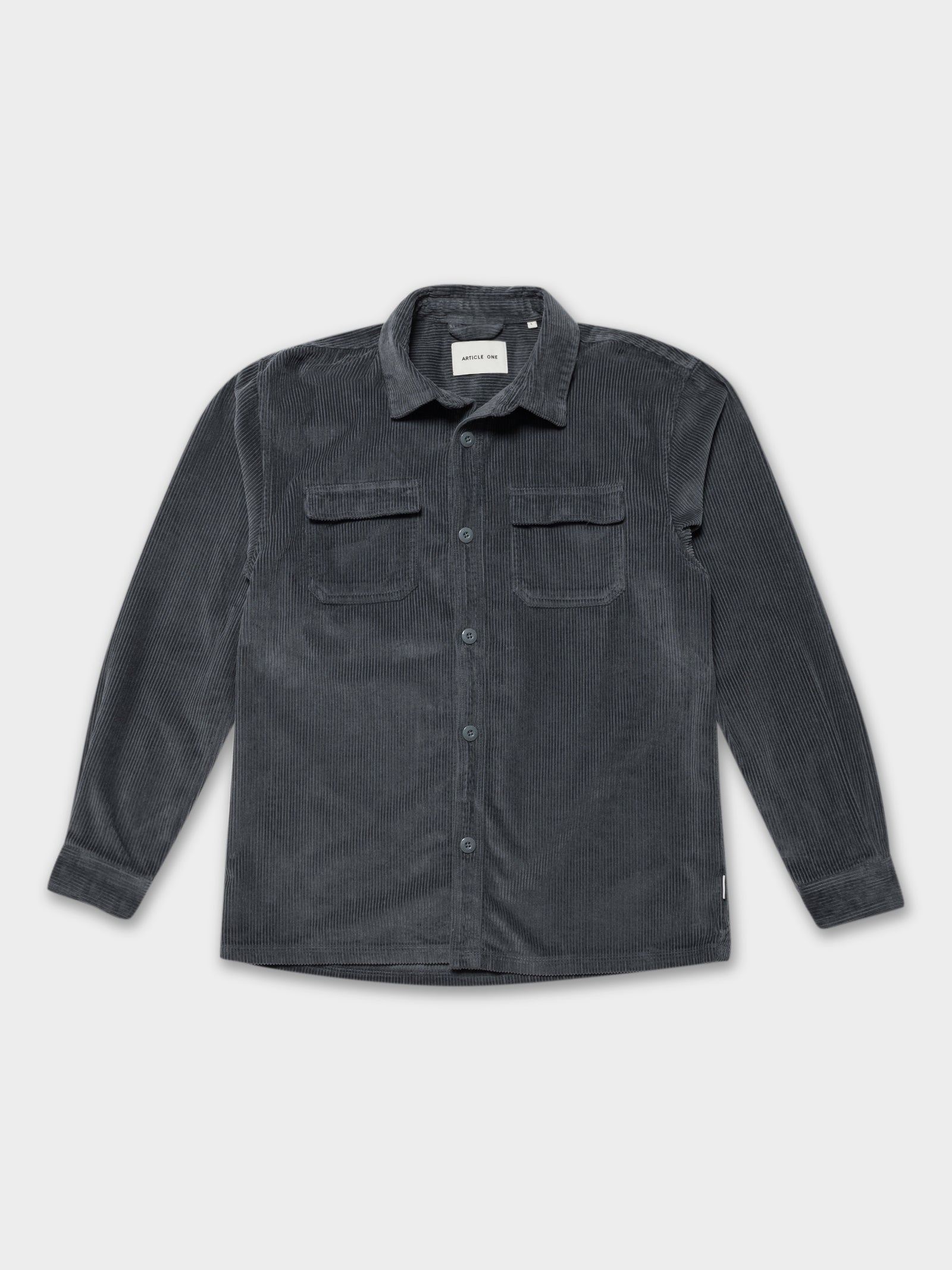 Oakes Cord Overshirt in Mineral Blue