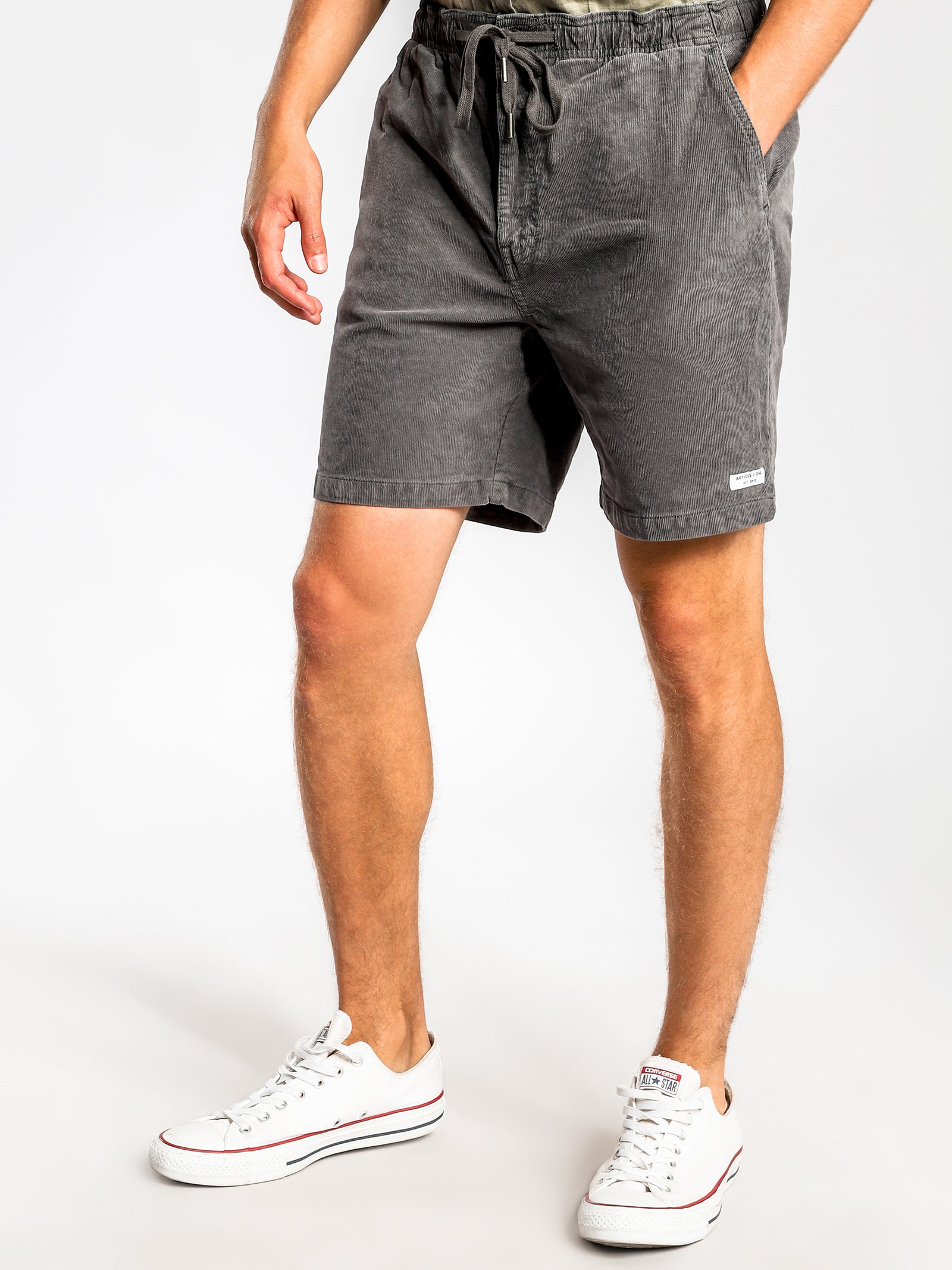 Sora Shorts in Washed Black Corduroy