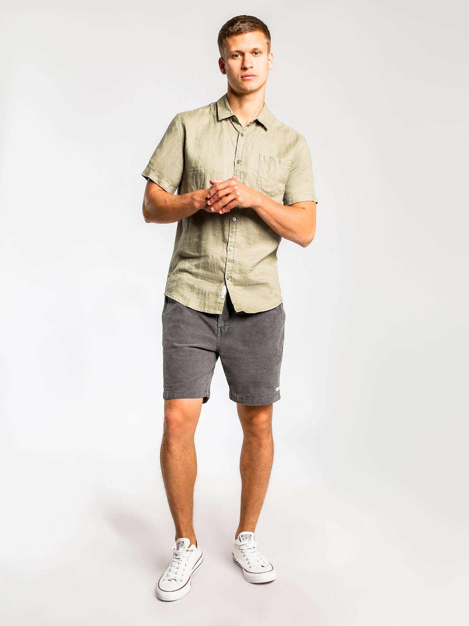 Sora Shorts in Washed Black Corduroy