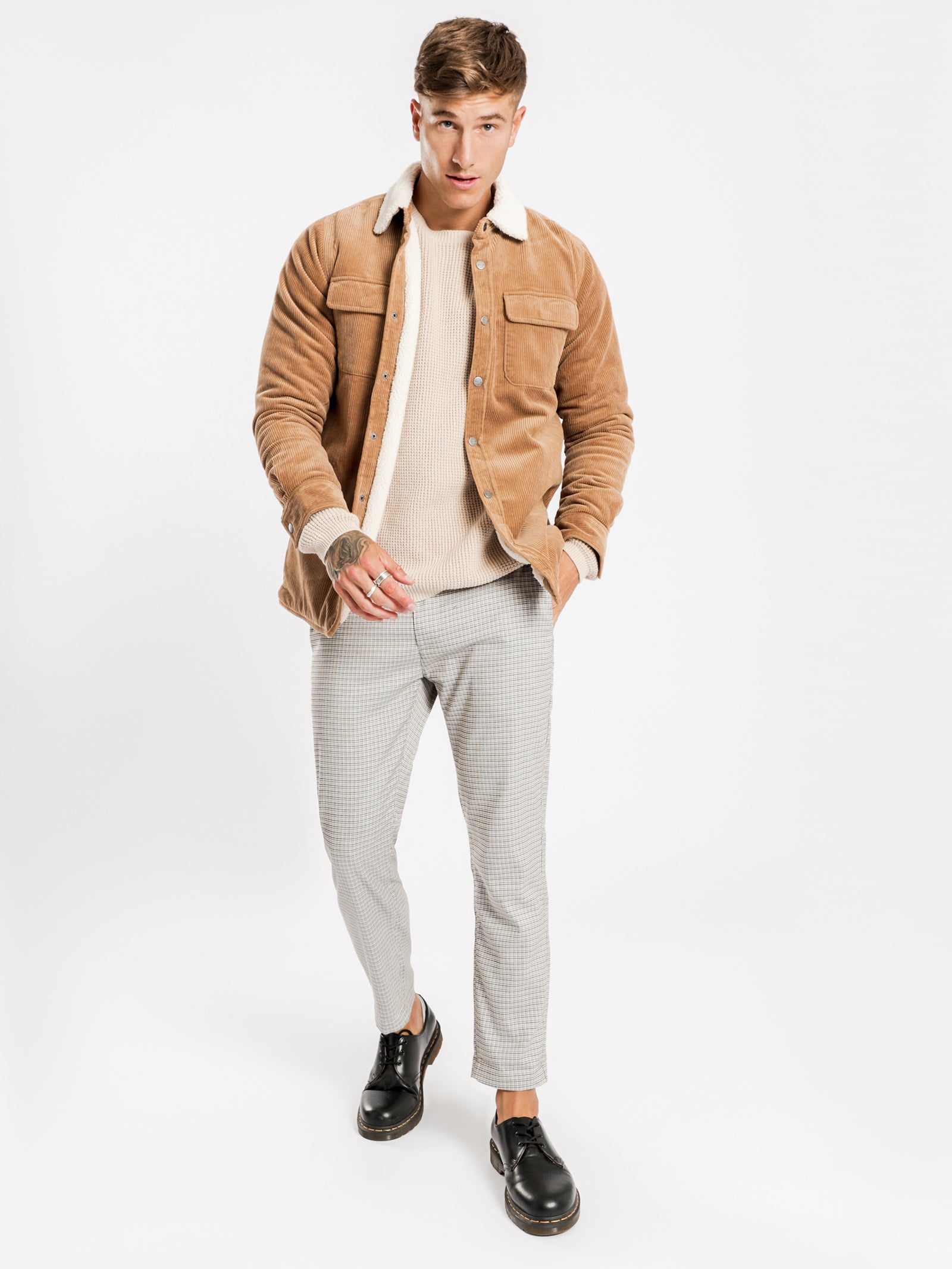 Kai Cord Sherpa Jacket in Tan