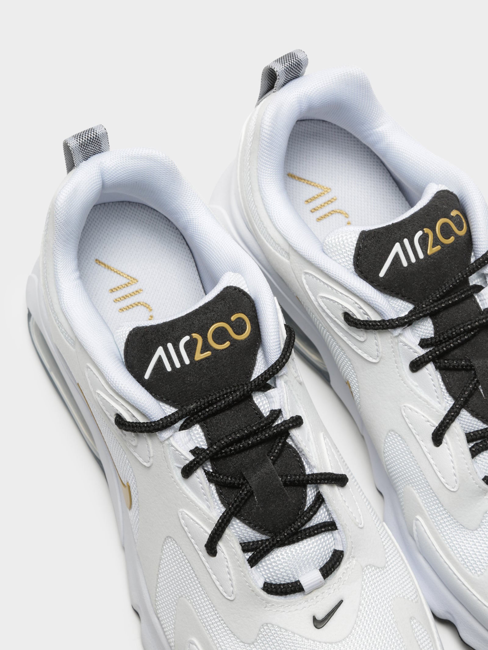 Womens Air Max 200 Sneakers in White & Metallic Gold