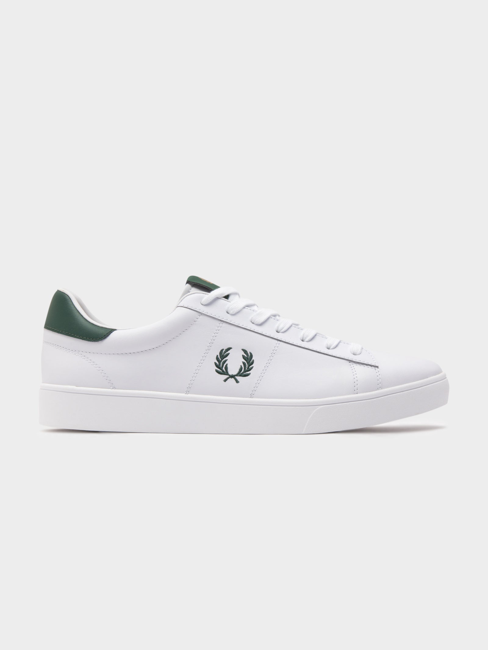 Spencer Leather Sneaker in White & Ivy Green - Glue Store