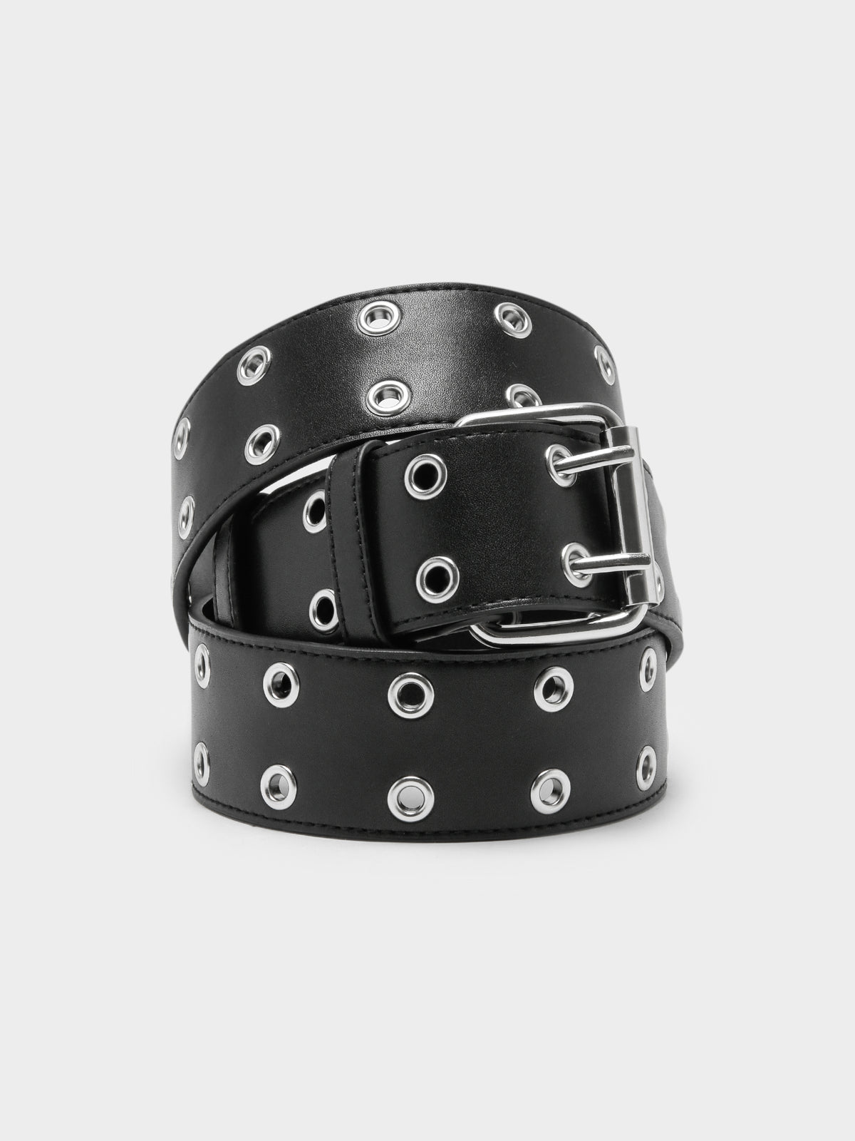 Beyond Her Double Eyelet Belt in Black | Black