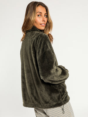 Green on sale sherpa coat