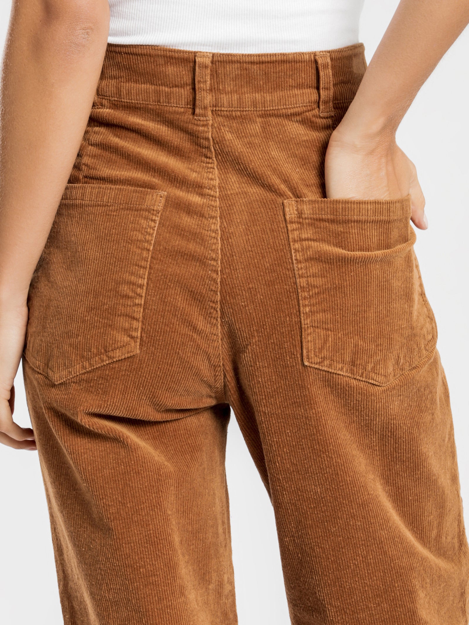 Mom Cord Pants in Tan