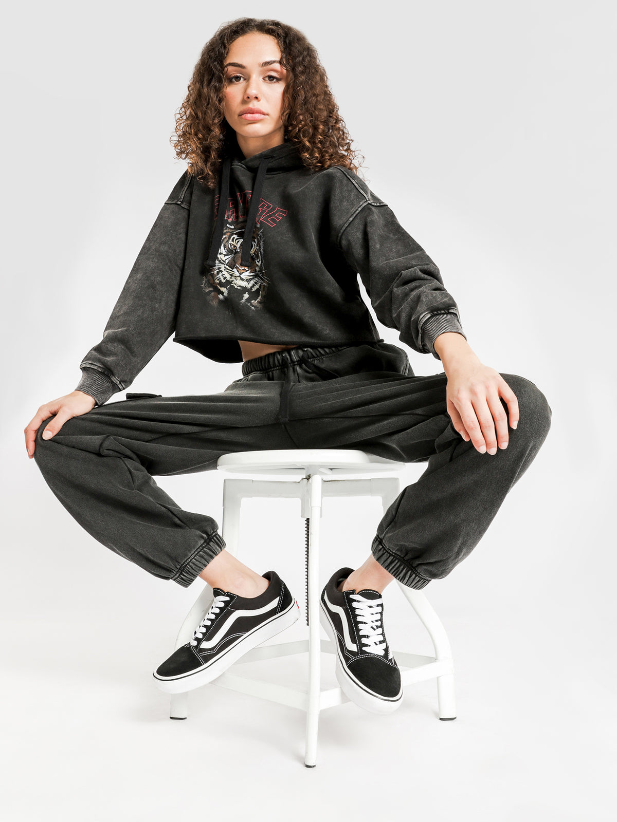 Beyond Her Savage Cargo Track Pants in Washed Black | Washed Black