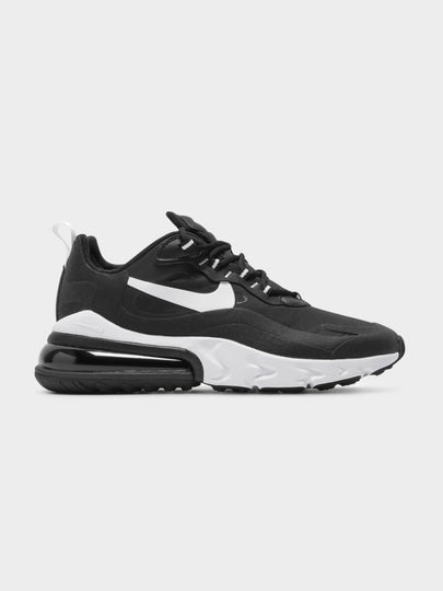 Womens Air Max React 270 Sneakers in Black & White