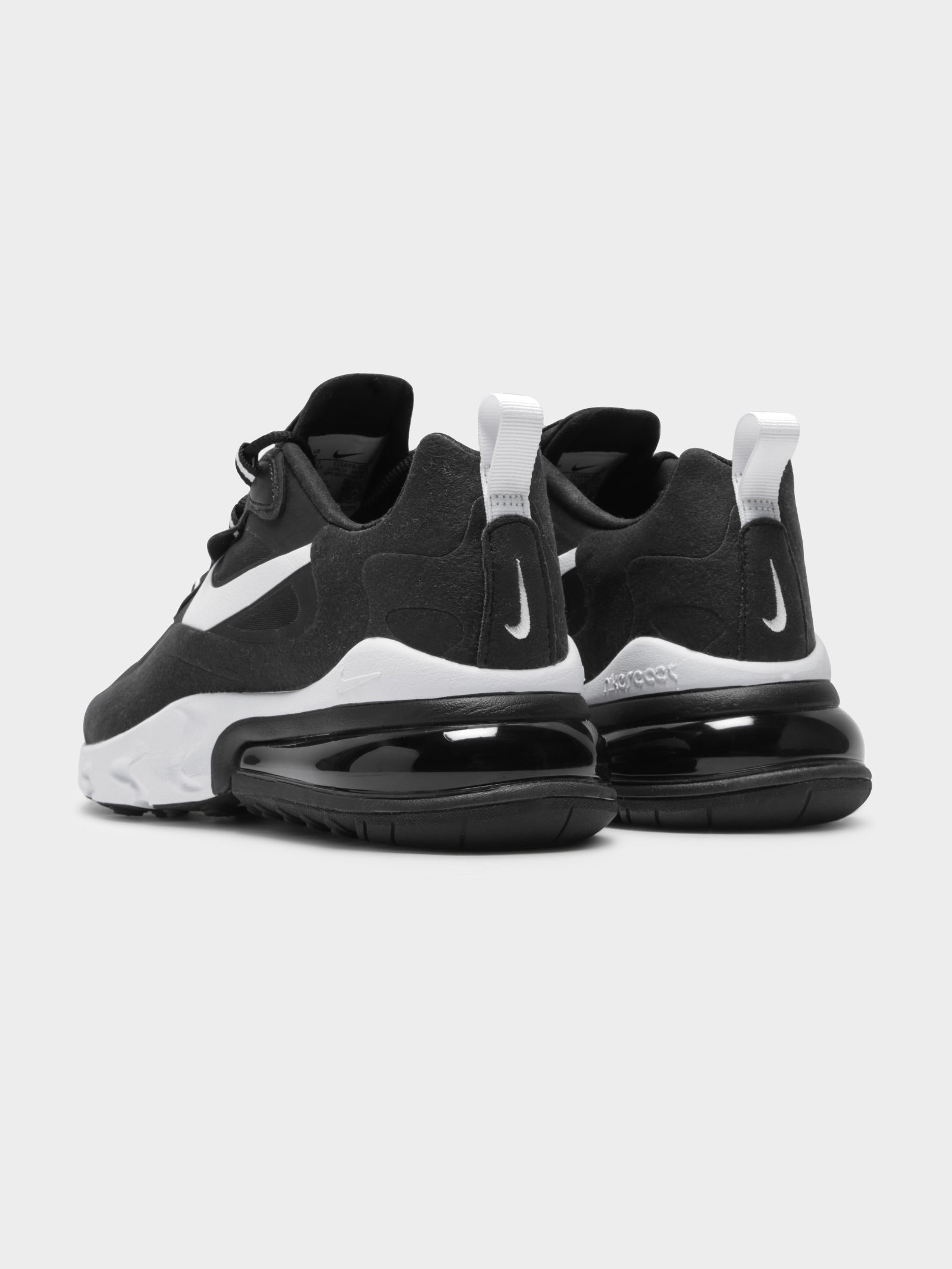 Womens Air Max React 270 Sneakers in Black & White