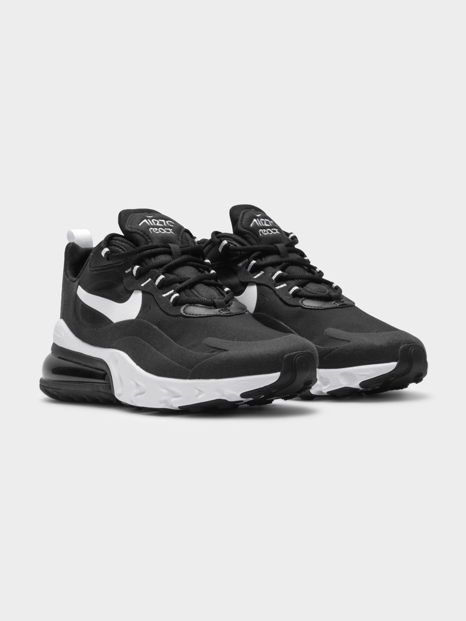 Womens Air Max React 270 Sneakers in Black & White