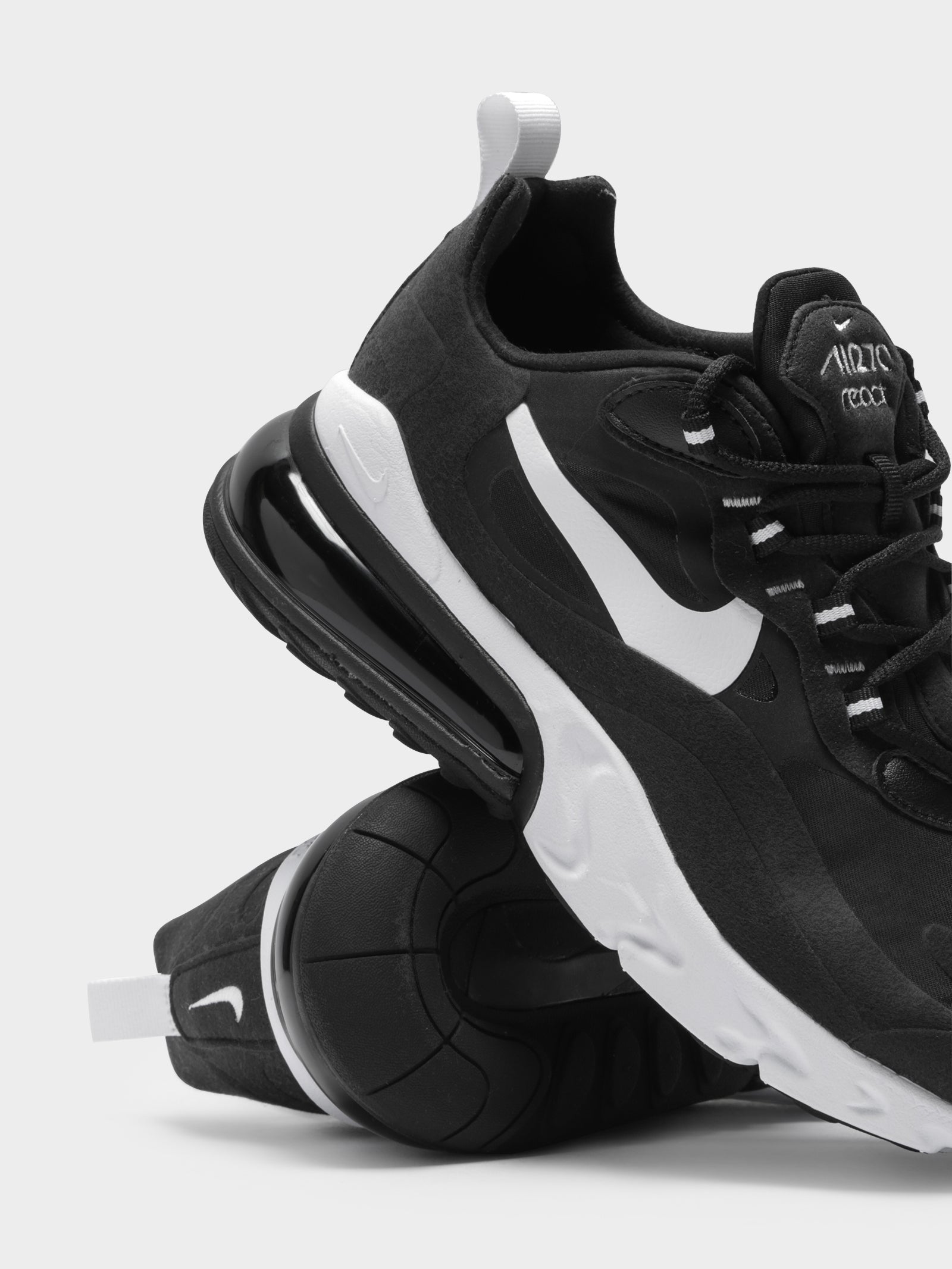 Womens Air Max React 270 Sneakers in Black & White