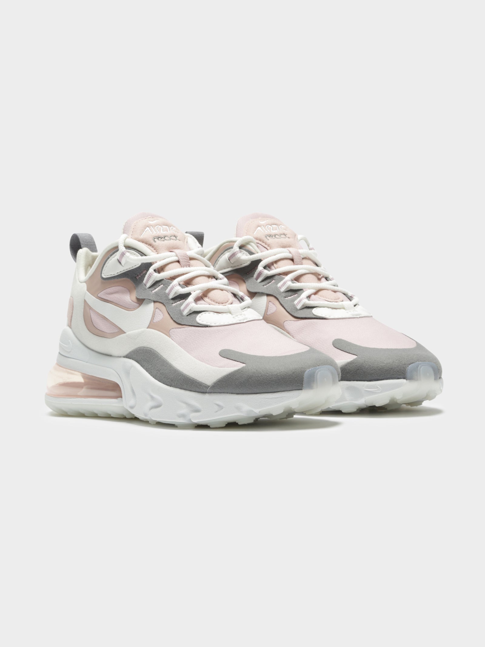 Womens Air Max React 270 Sneakers in Pink, White & Grey