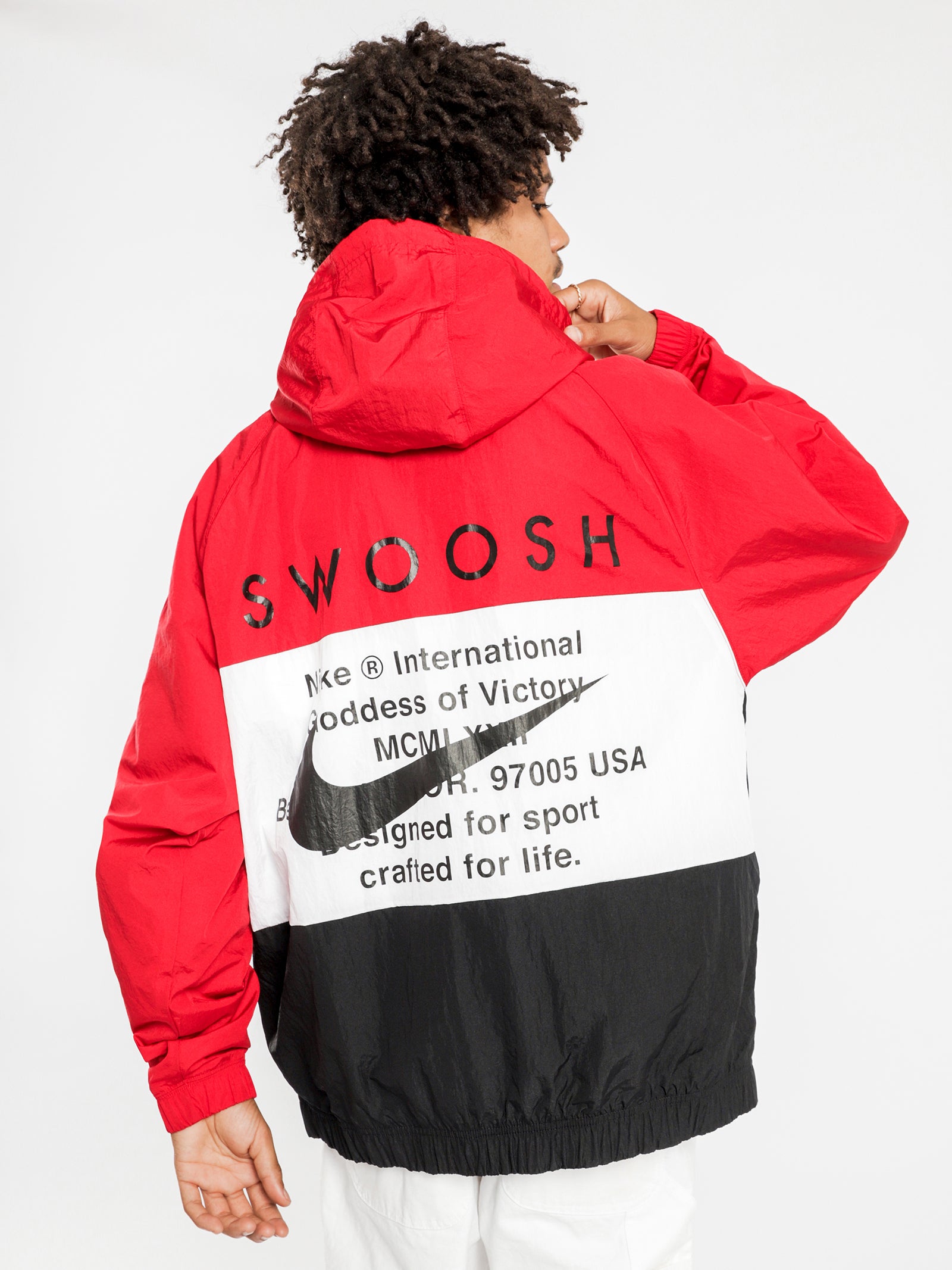 Nike swoosh jacket discount red