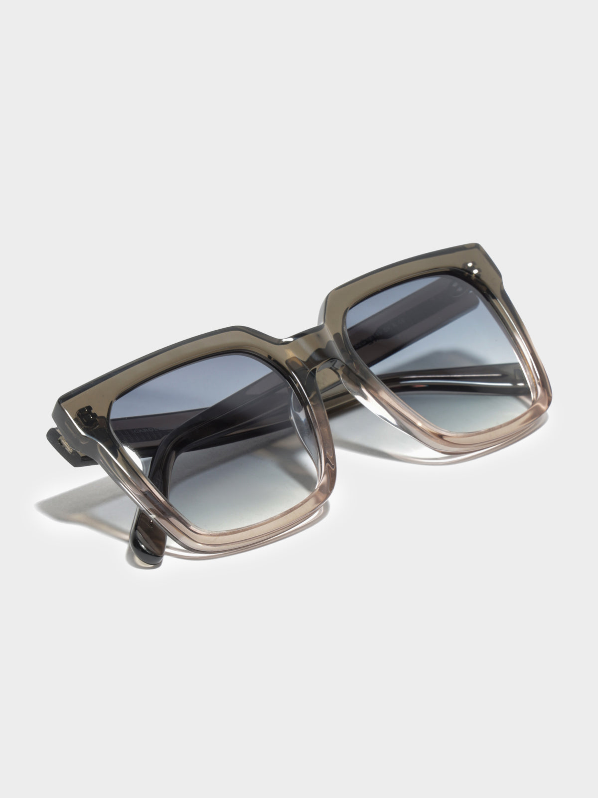 Carolina Lemke CL7806 Oversized Sunglasses in Dark Grey Transparent | Translucent