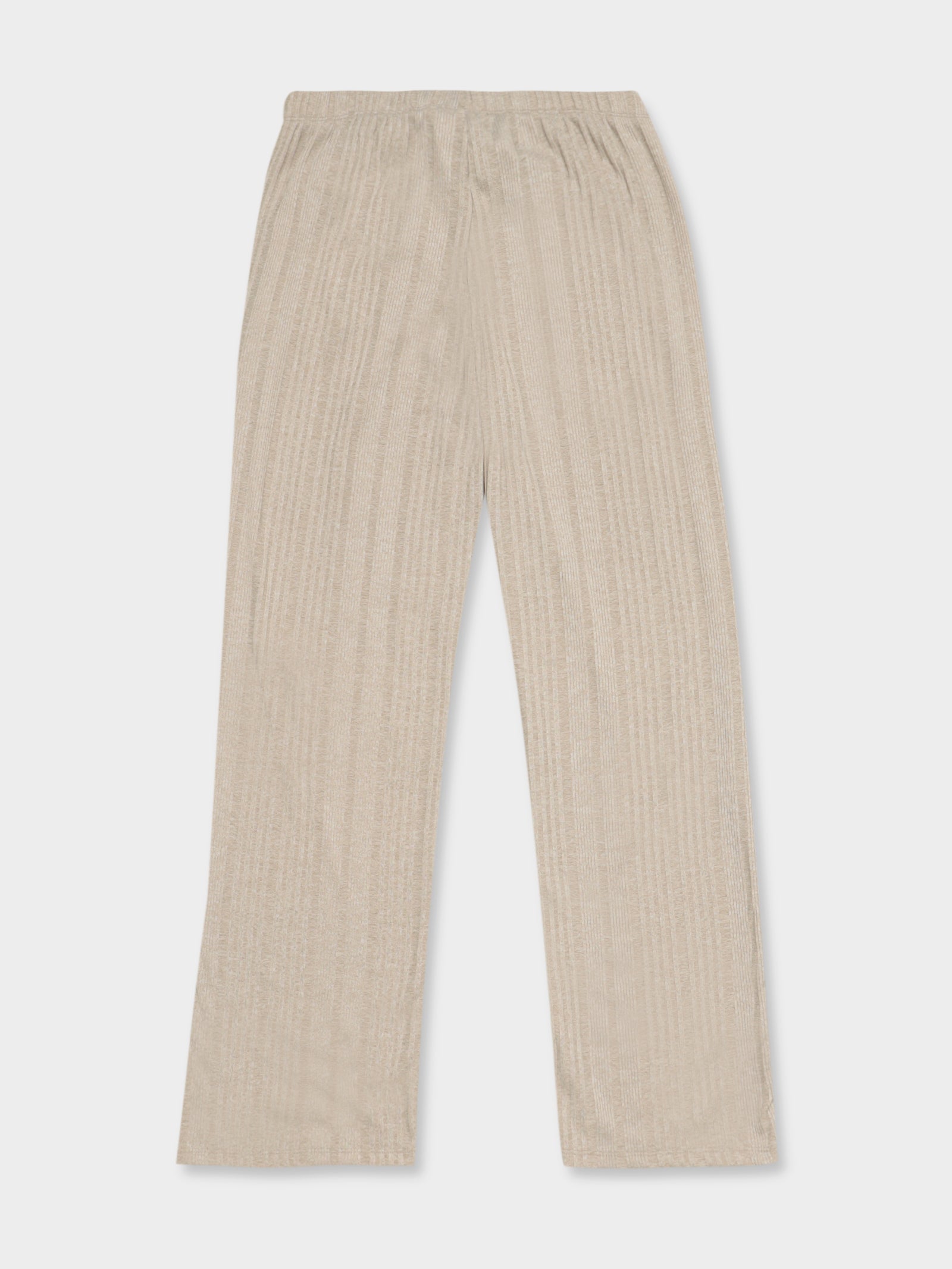 Ribbed Joggers in Beige Khaki