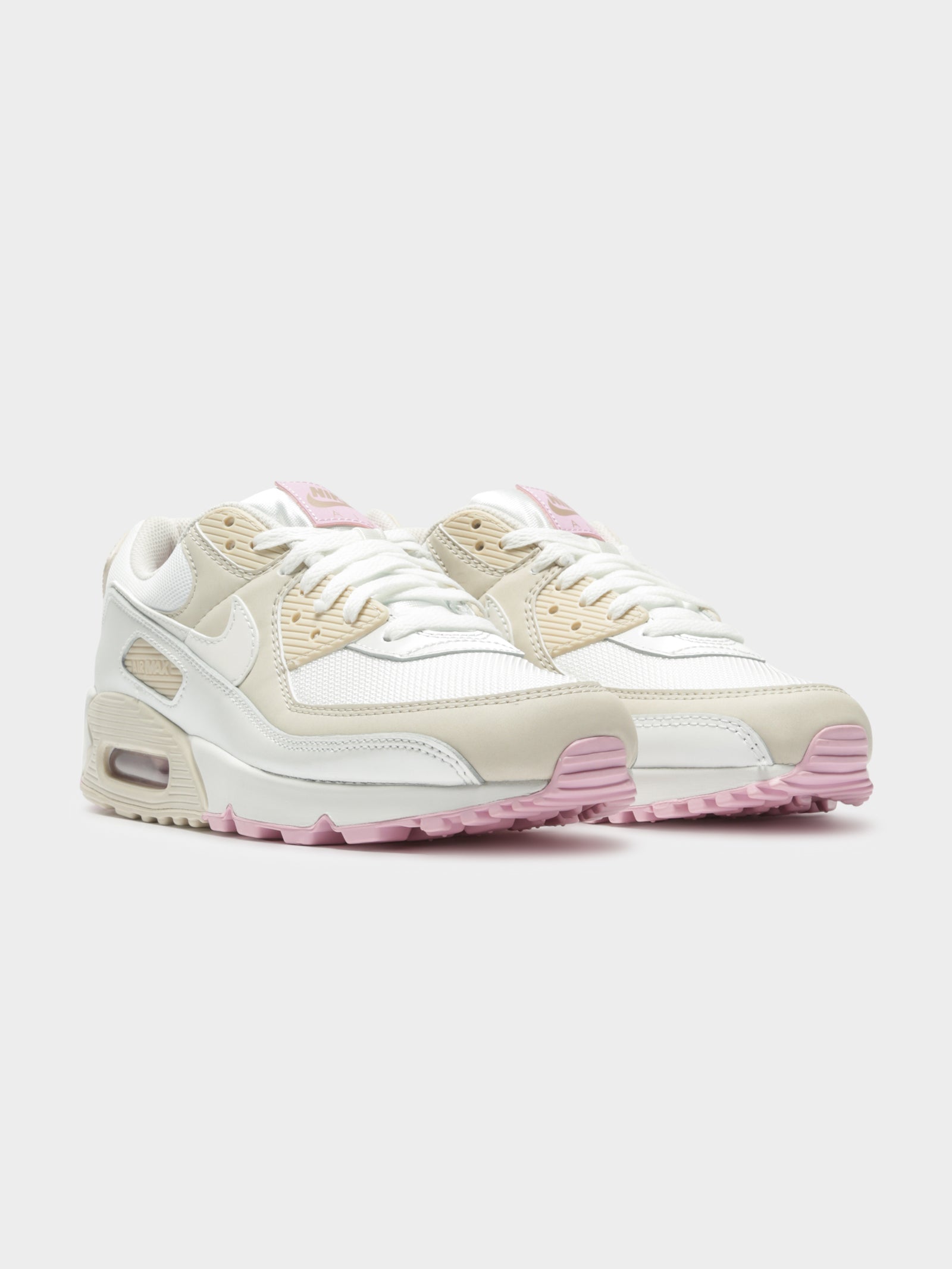 Air Max 90 Sneakers in White & Pink