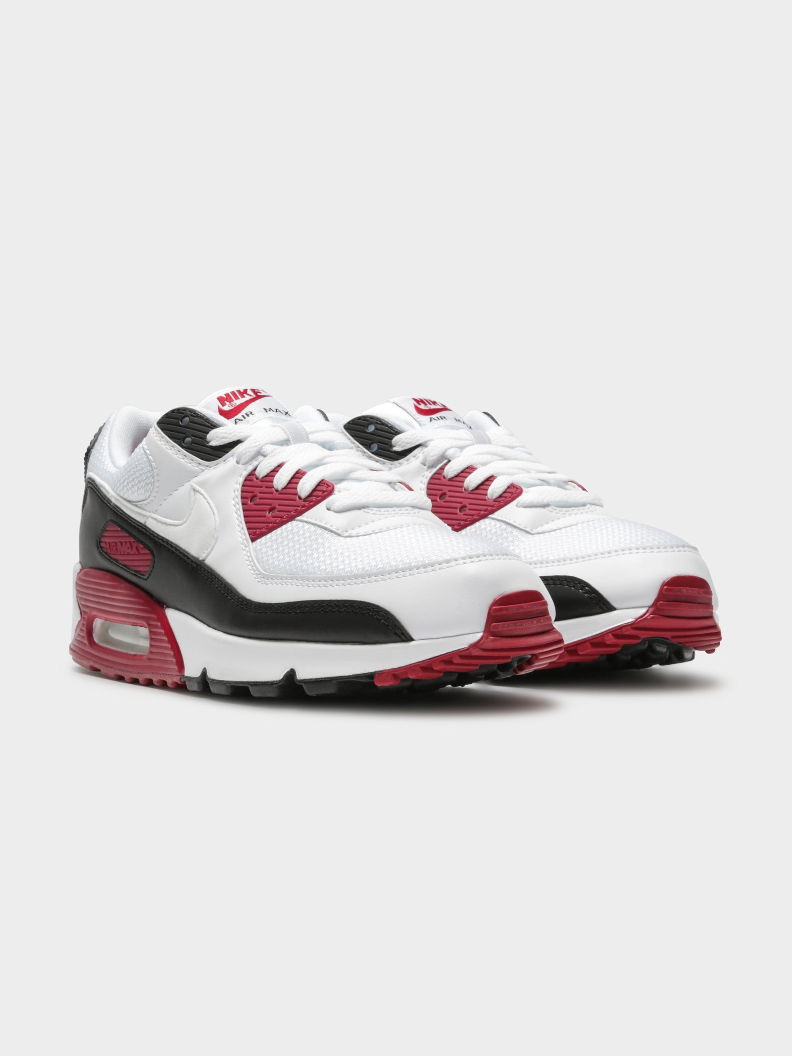 Air Max 90 Sneakers in White & Maroon