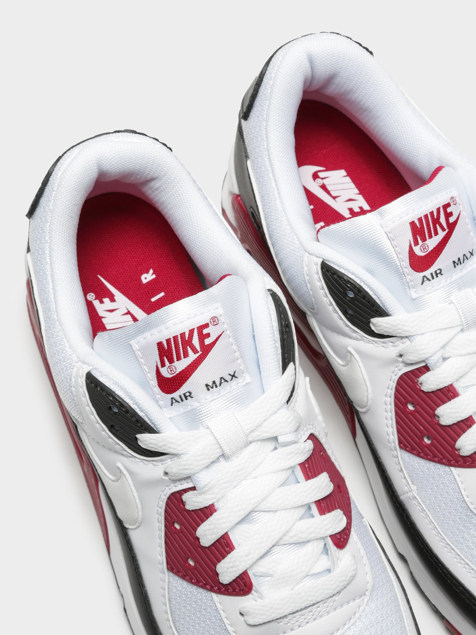 Air Max 90 Sneakers in White & Maroon