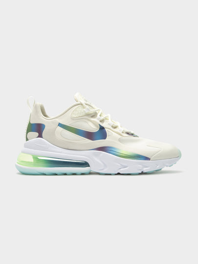 Mens Air Max 270 React Sneakers in White & Blue