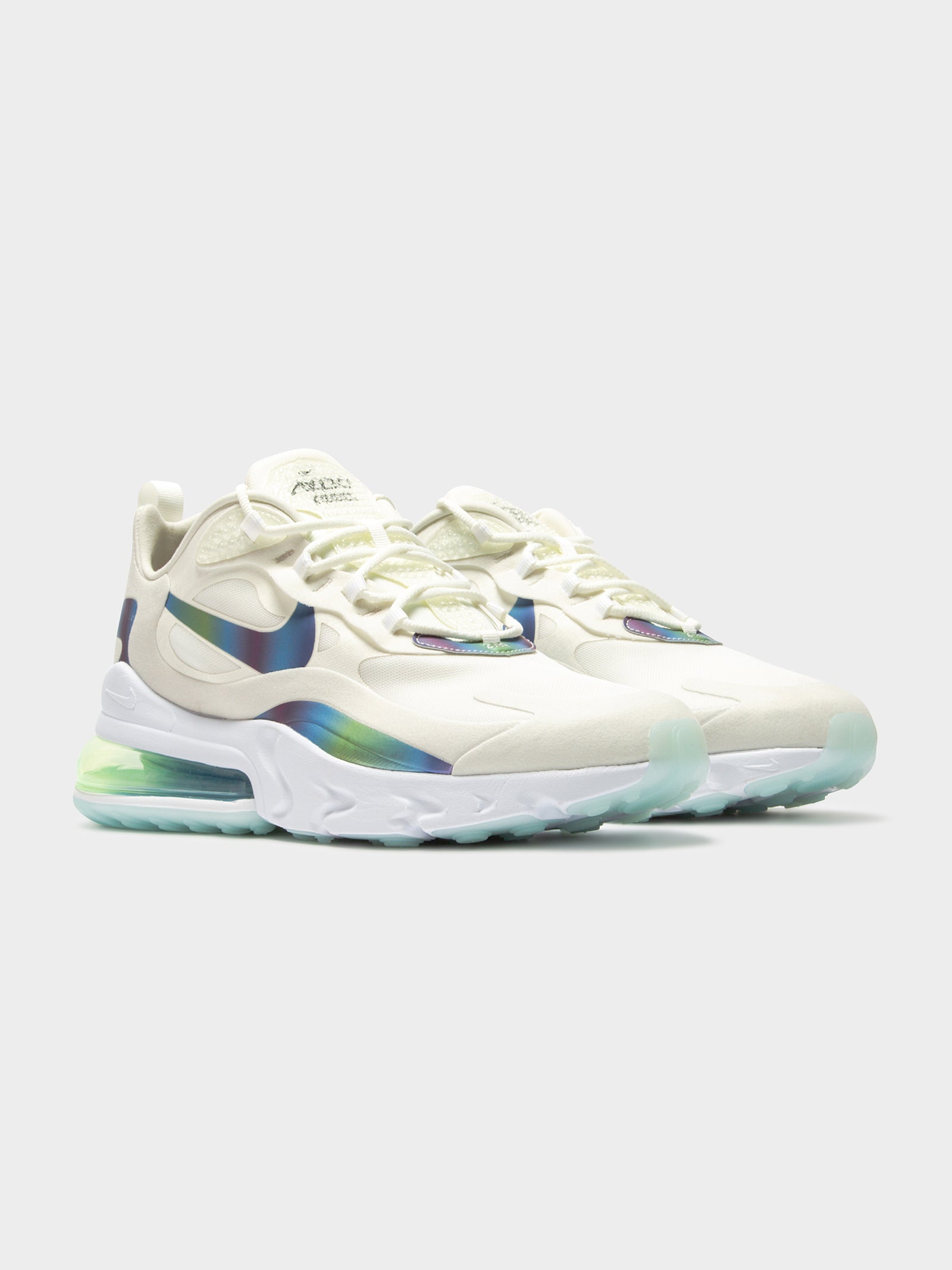 Mens Air Max 270 React Sneakers in White & Blue