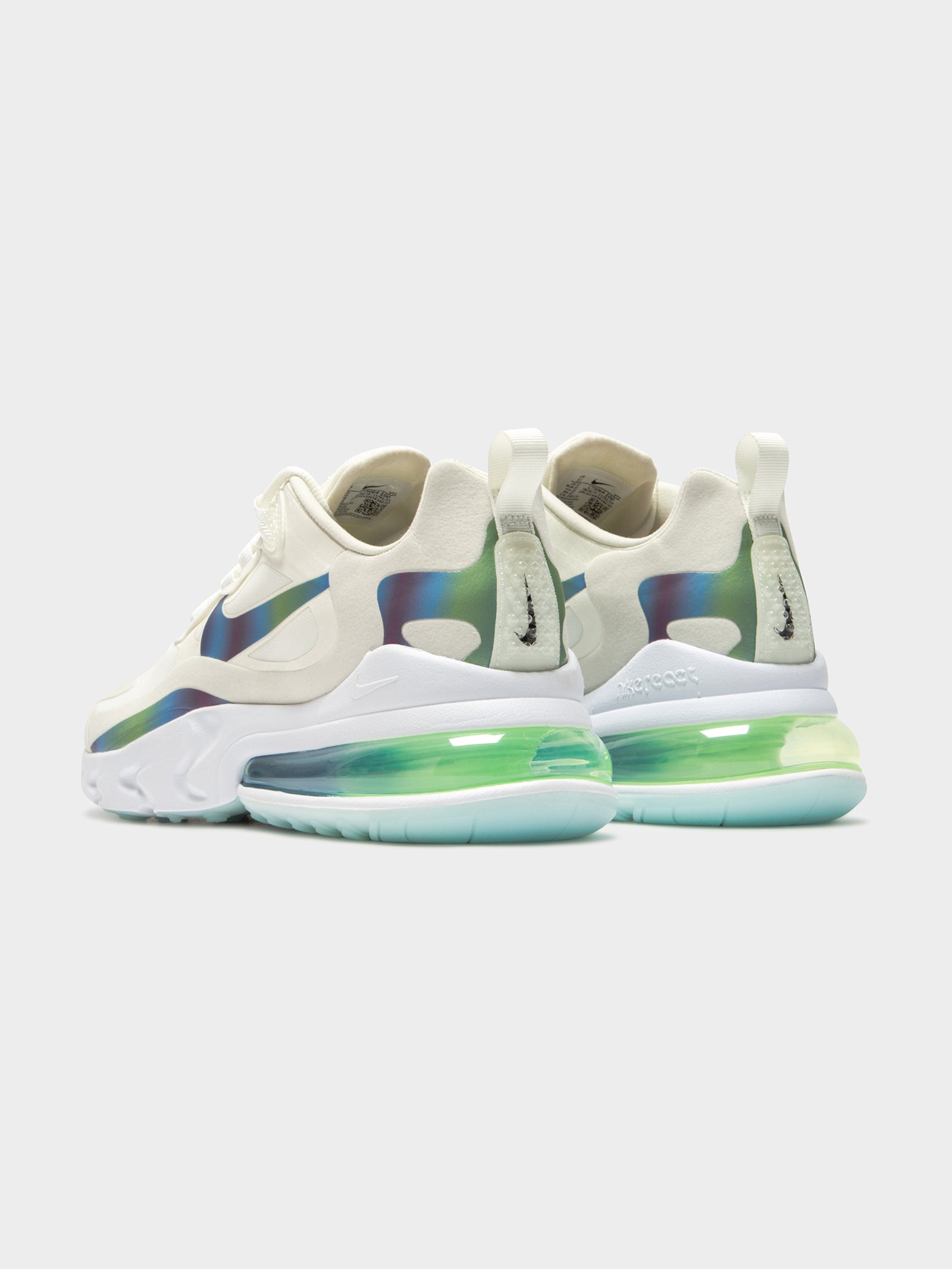 Mens Air Max 270 React Sneakers in White & Blue