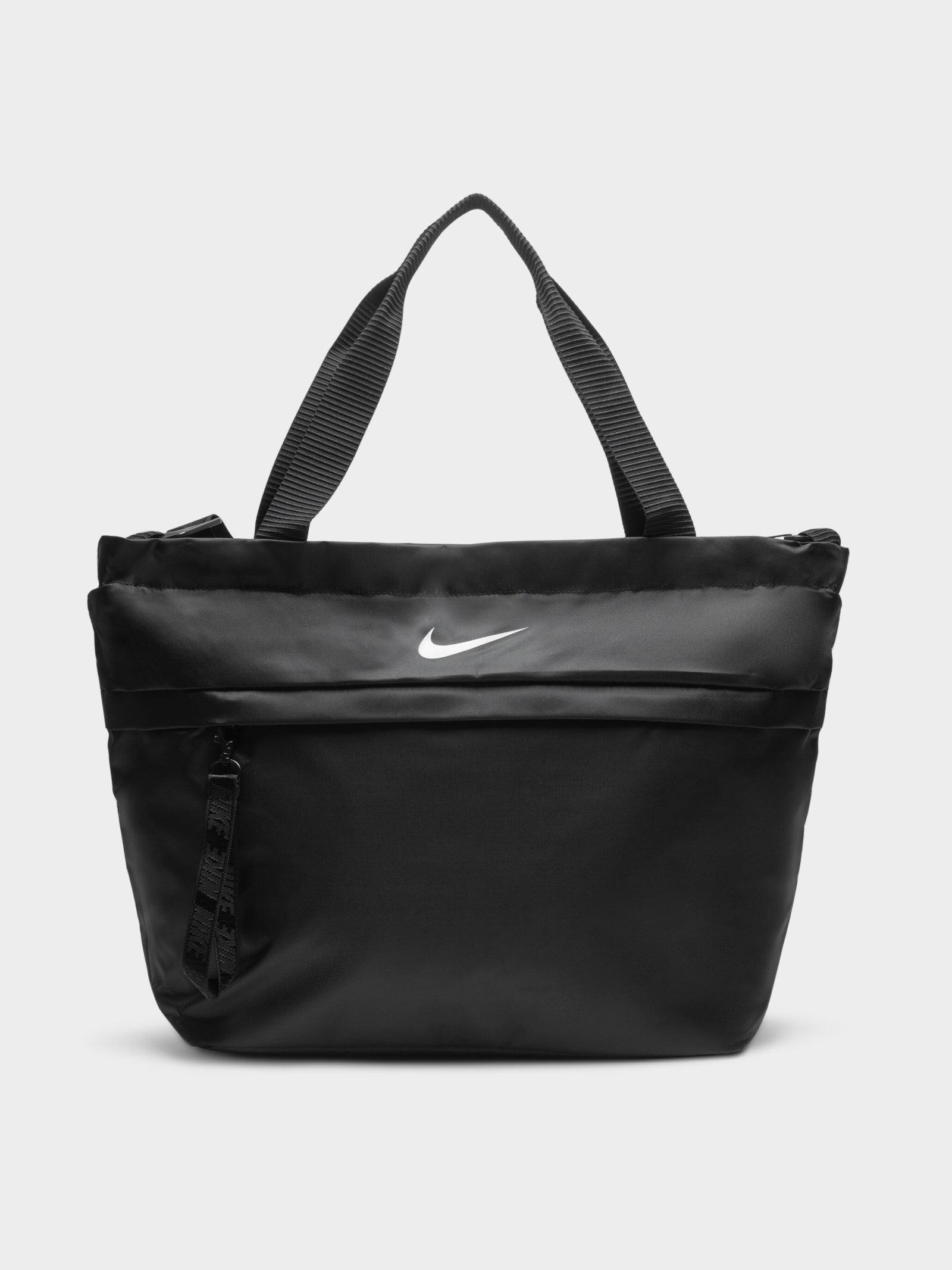 Nike oversized swoosh best sale tote bag in black