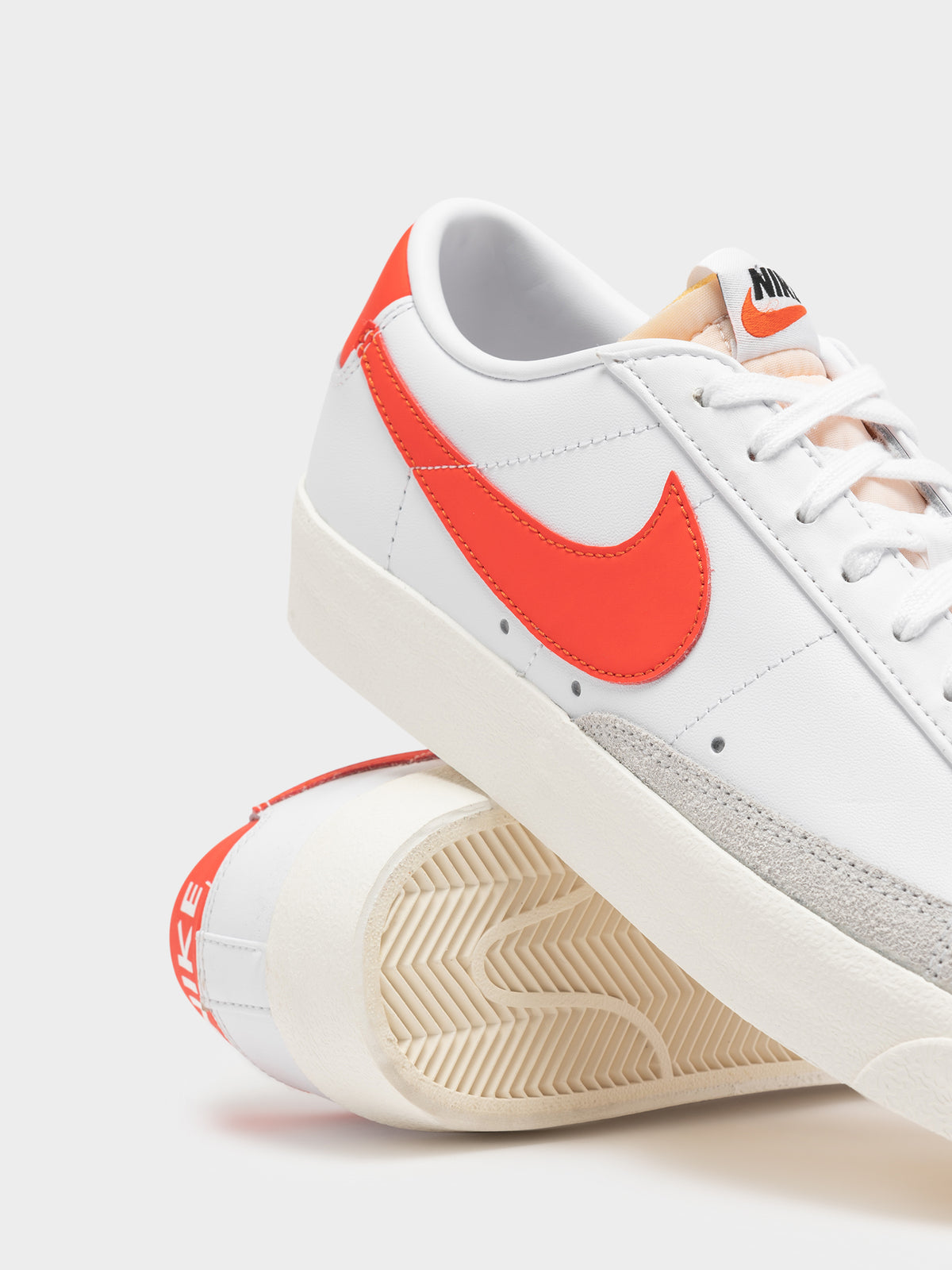 Nike Mens Blazer Low in White & Orange | White/Orange