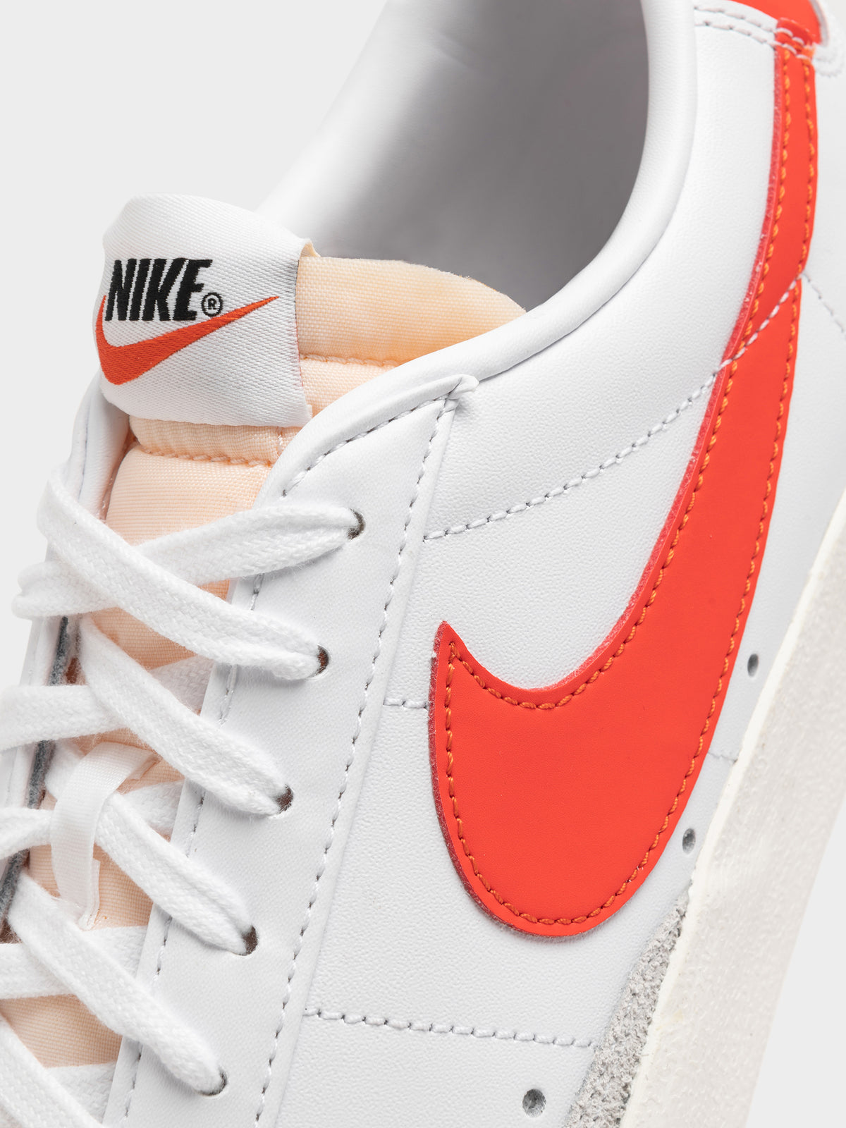 Nike Mens Blazer Low in White & Orange | White/Orange