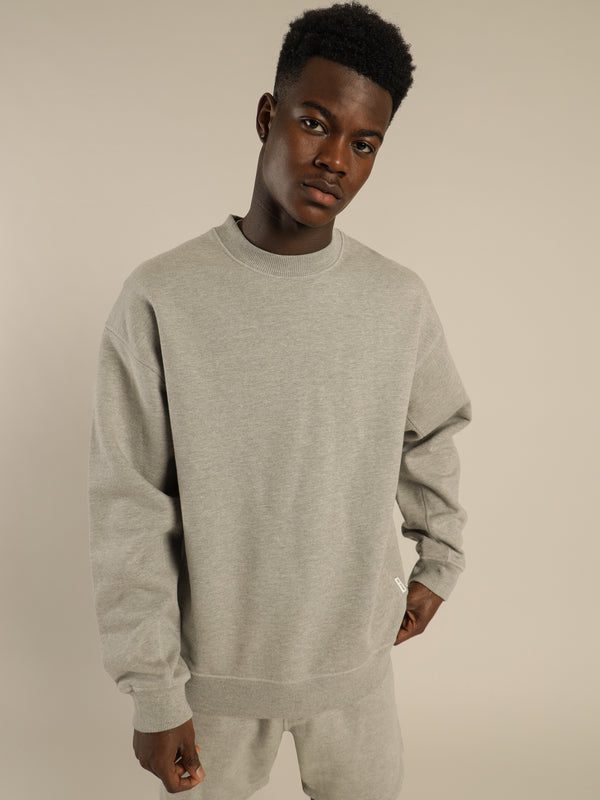 Fabian Crew Sweater in Grey Marle - Glue Store