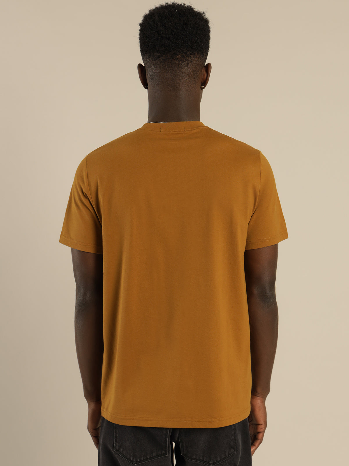 Fred Perry Embroidered T-Shirt in Dark Caramel | Caramel