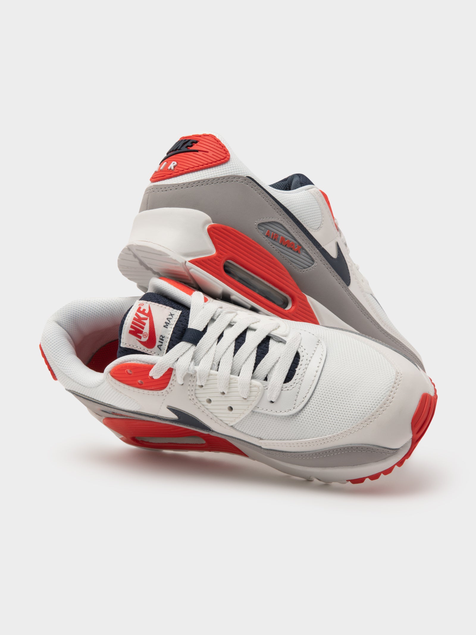 Nike air max 90 essential midnight navy white  and clearance  red