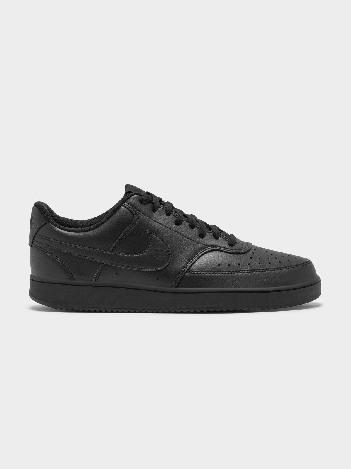 Nike Mens Court Vision Low Top Sneakers in Black | Black/Black