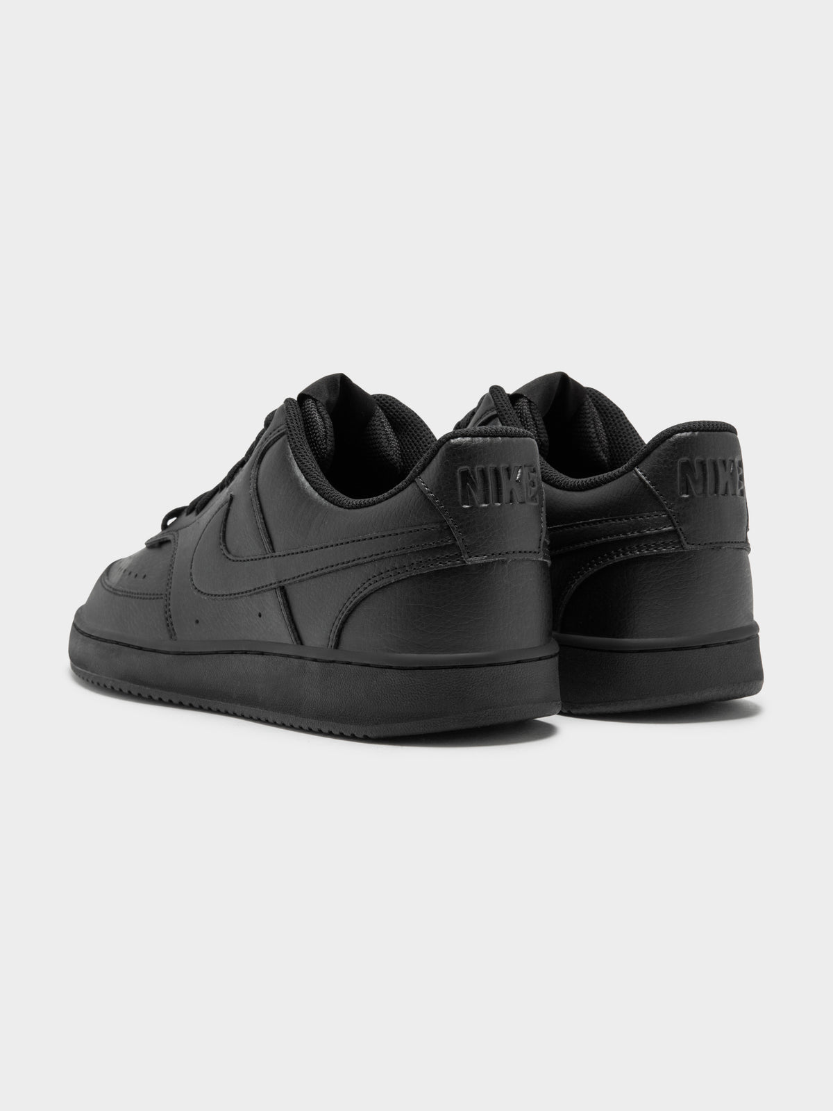 Nike Mens Court Vision Low Top Sneakers in Black | Black/Black