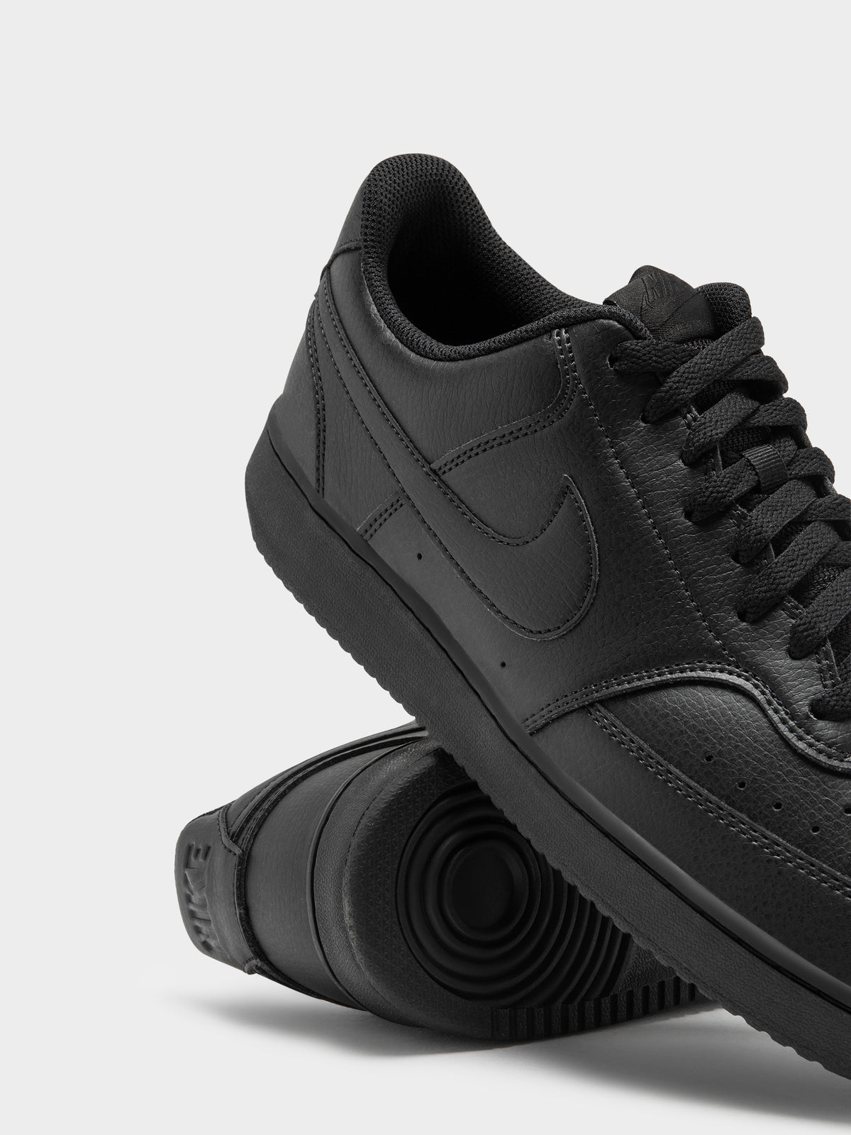 Nike Mens Court Vision Low Top Sneakers in Black | Black/Black