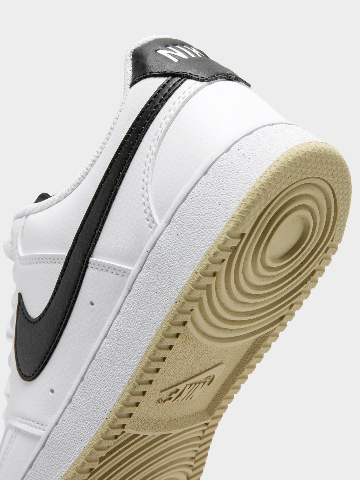 Nike Mens Court Vision Low Next Nature Sneakers in White & Black | White/Black