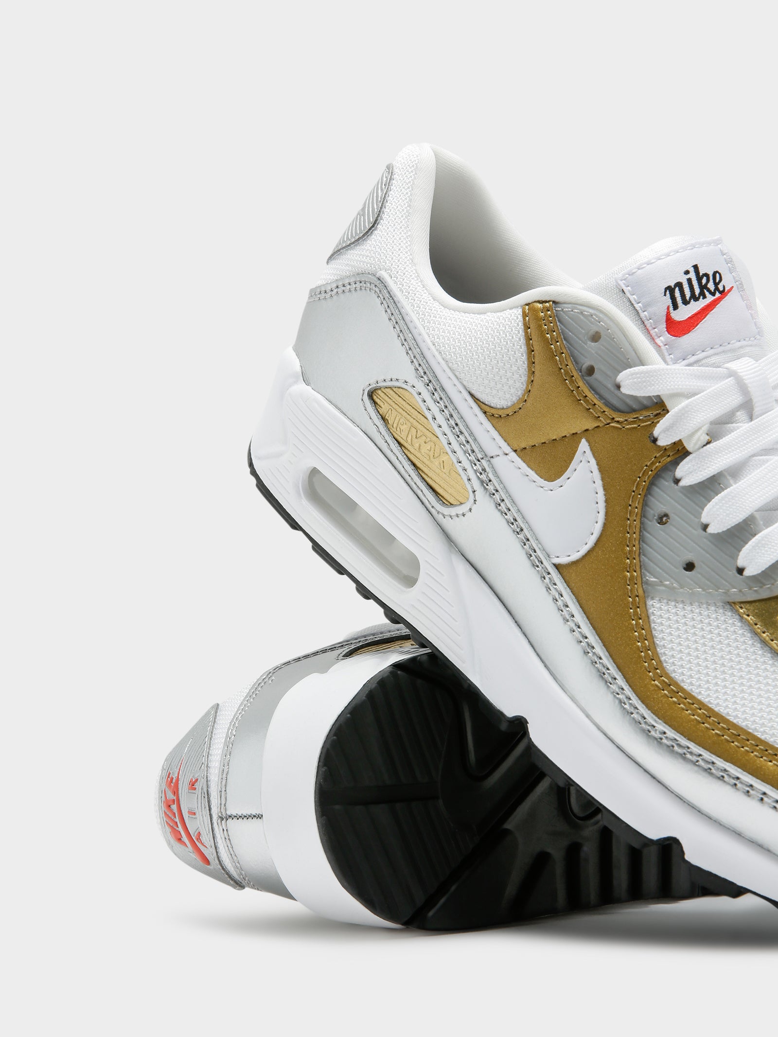 Womens Air Max 90 Sneakers in Gold & Grey - Glue Store