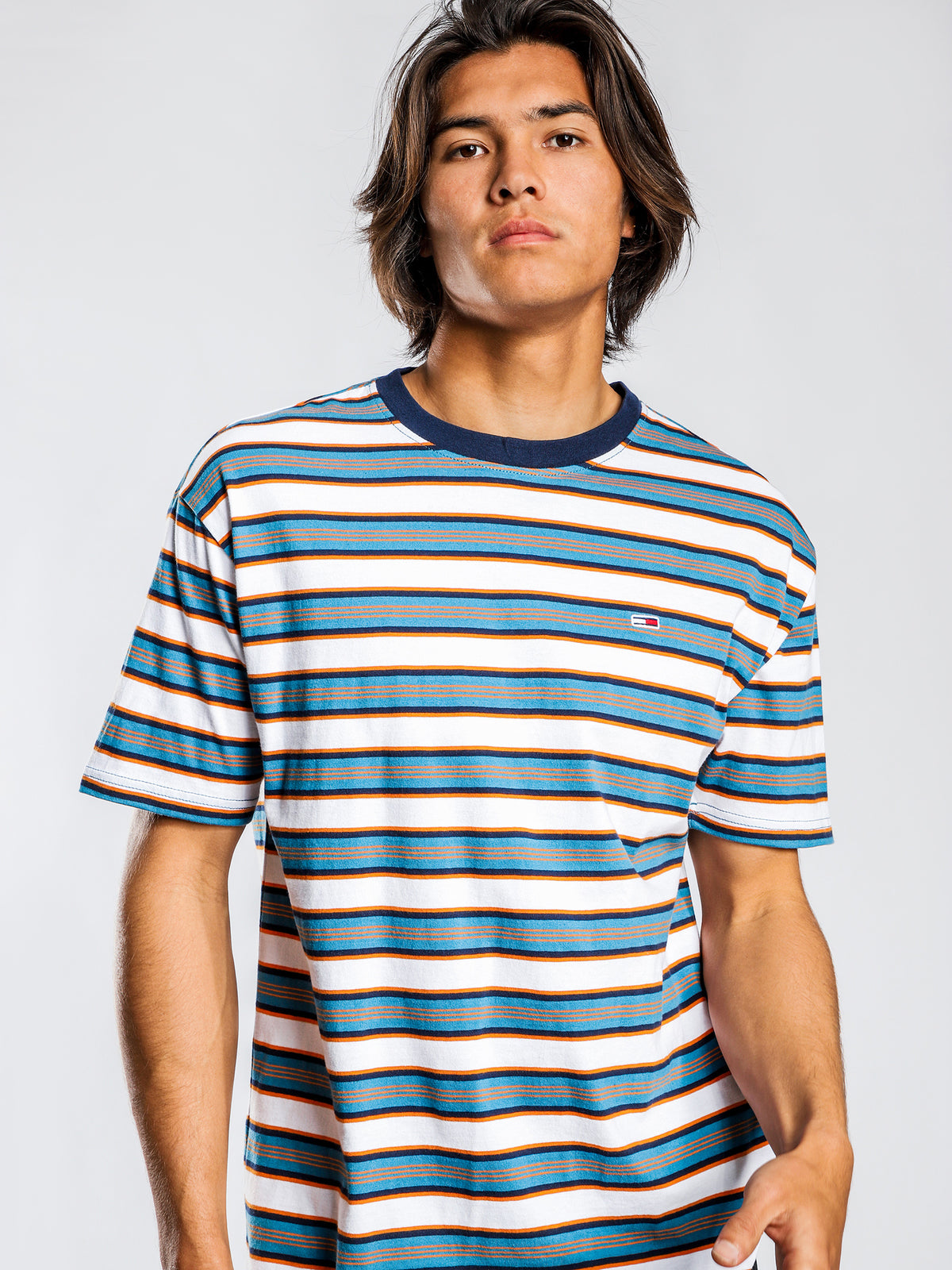 Tommy Hilfiger Retro Stripe Short Sleeve T-Shirt in Blue | Blue