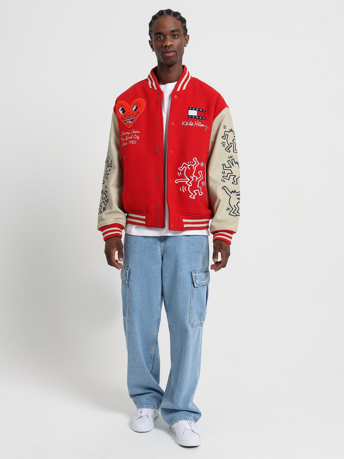 Tommy Hilfiger Keith Haring Varsity Jacket in Red Glare | Red